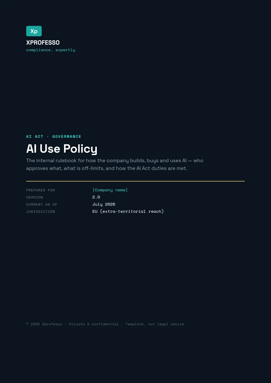 First page of the AI Use Policy styled preview from the kit
